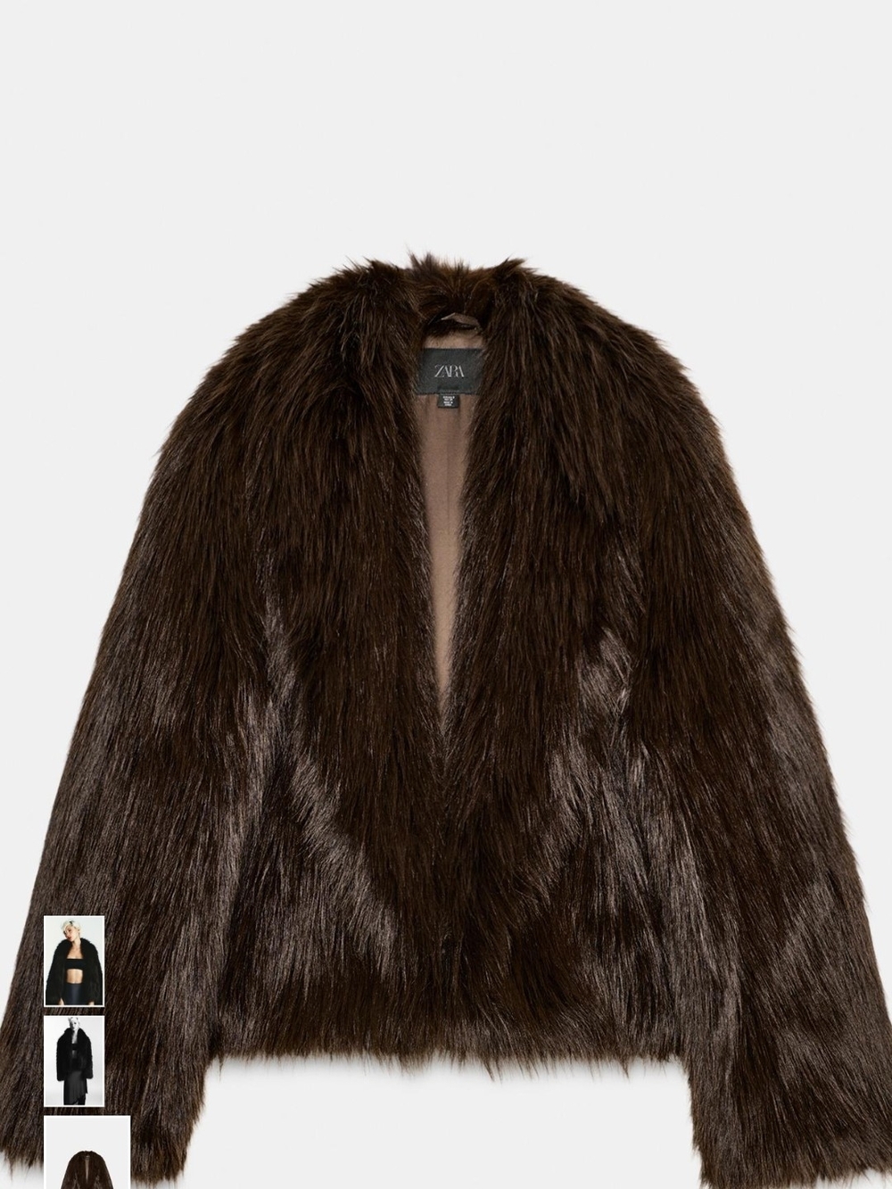 ZARA Dark Brown Faux Fur Teddy Jacket